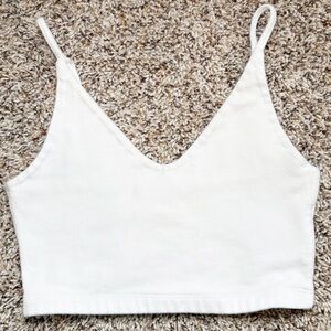 Brandy Melville White Cropped Camisole Tank Top